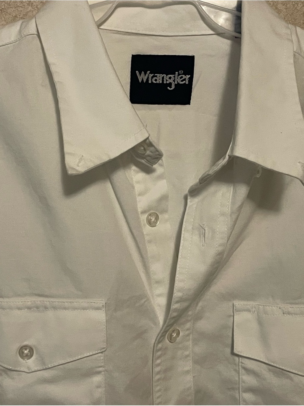 Wrangler Men’s White Casual Button-Down Shirt